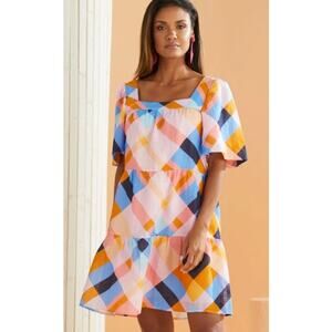 Marie Oliver Kaylee Plaid Mini Dress Spring Summer, S